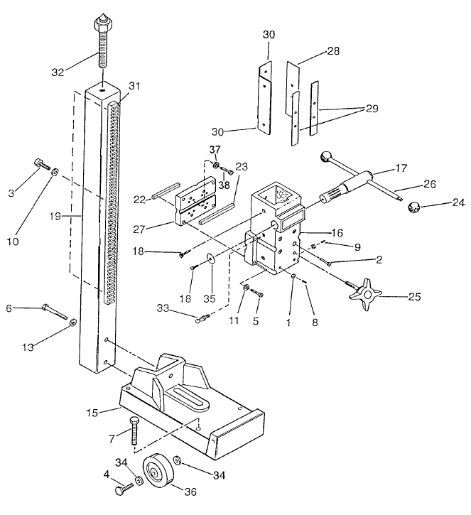 Fig-0 Diagram and Parts List for 4115  Milwaukee Drill Press