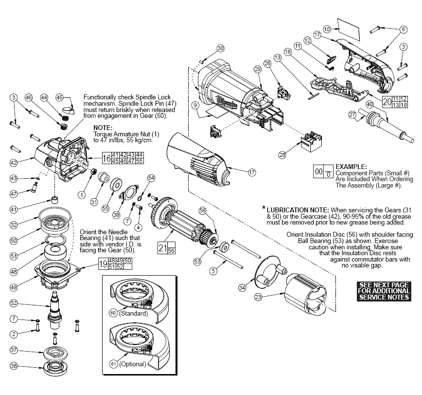 Fig-0 Diagram and Parts List for 6148-31  Milwaukee Angle Grinder