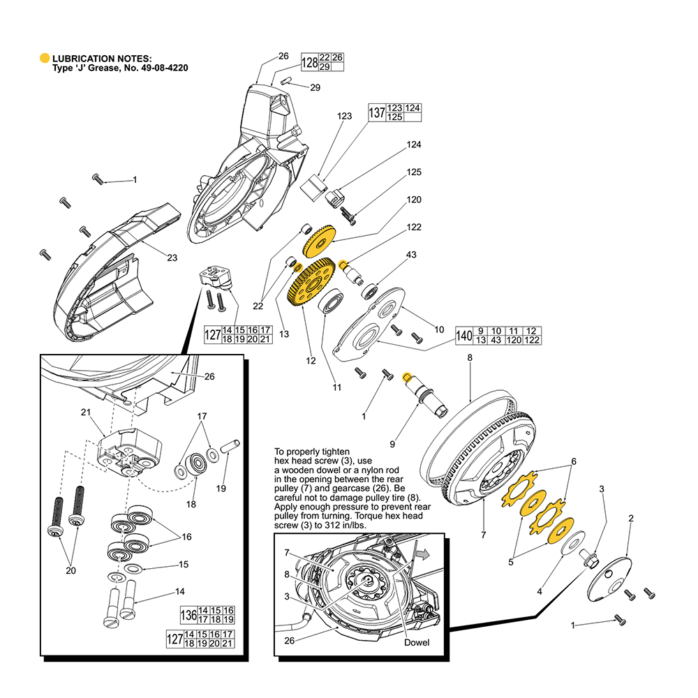 Fig-2 Diagram and Parts List for 6238-20 D52B Milwaukee Saw