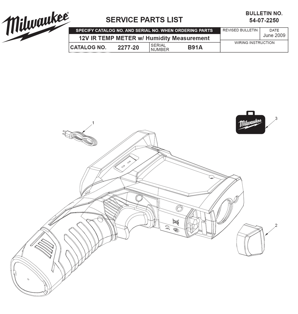 Fig-0 Diagram and Parts List for 2277-21 B91A Milwaukee Miscellaneous