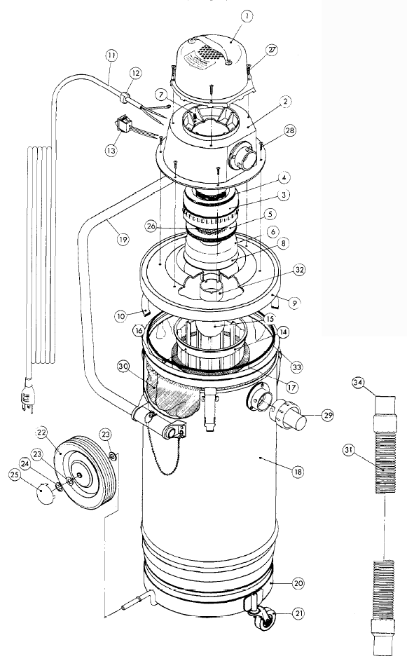 Fig-0 Diagram and Parts List for 8965  Milwaukee Leaf Blower / Vacuum