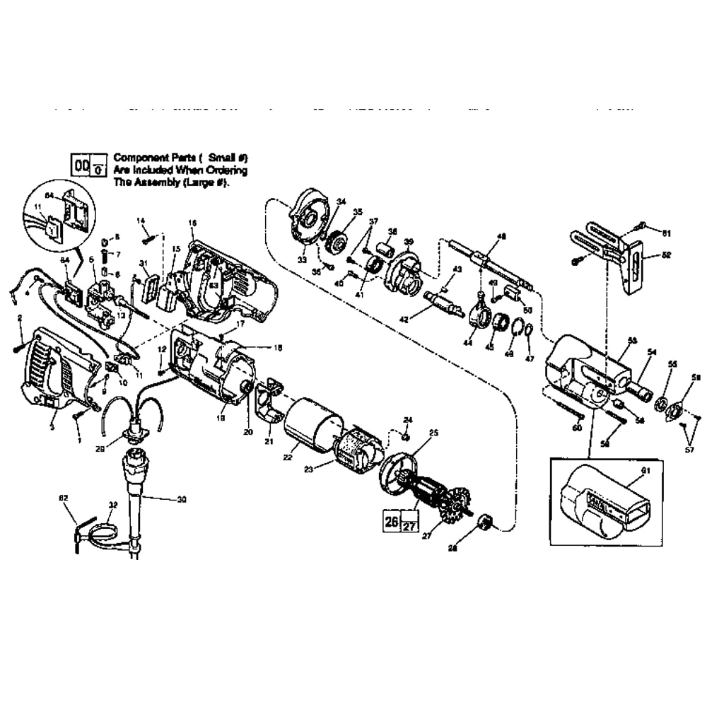 Unit Parts Diagram and Parts List for 6507TYPEF  Milwaukee Reciprocating Saw