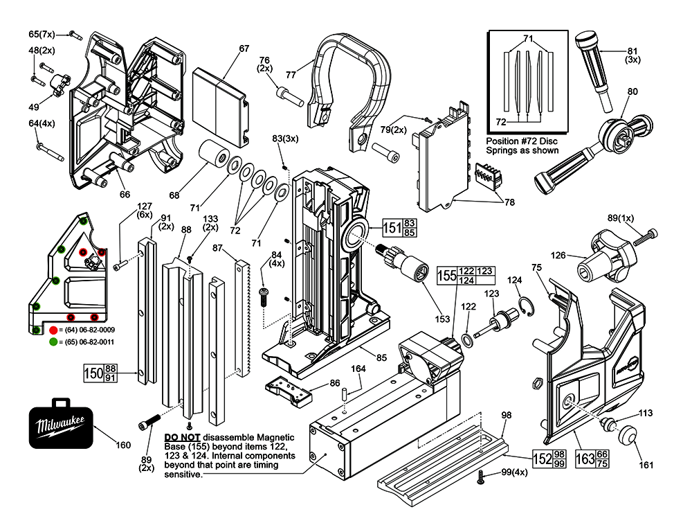Fig-1 Diagram and Parts List for 2787-059 G96A Milwaukee Drill Press