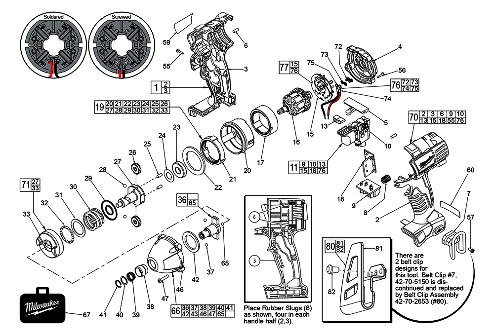 Fig-0 Diagram and Parts List for 2650-059 D39B Milwaukee Impact Driver