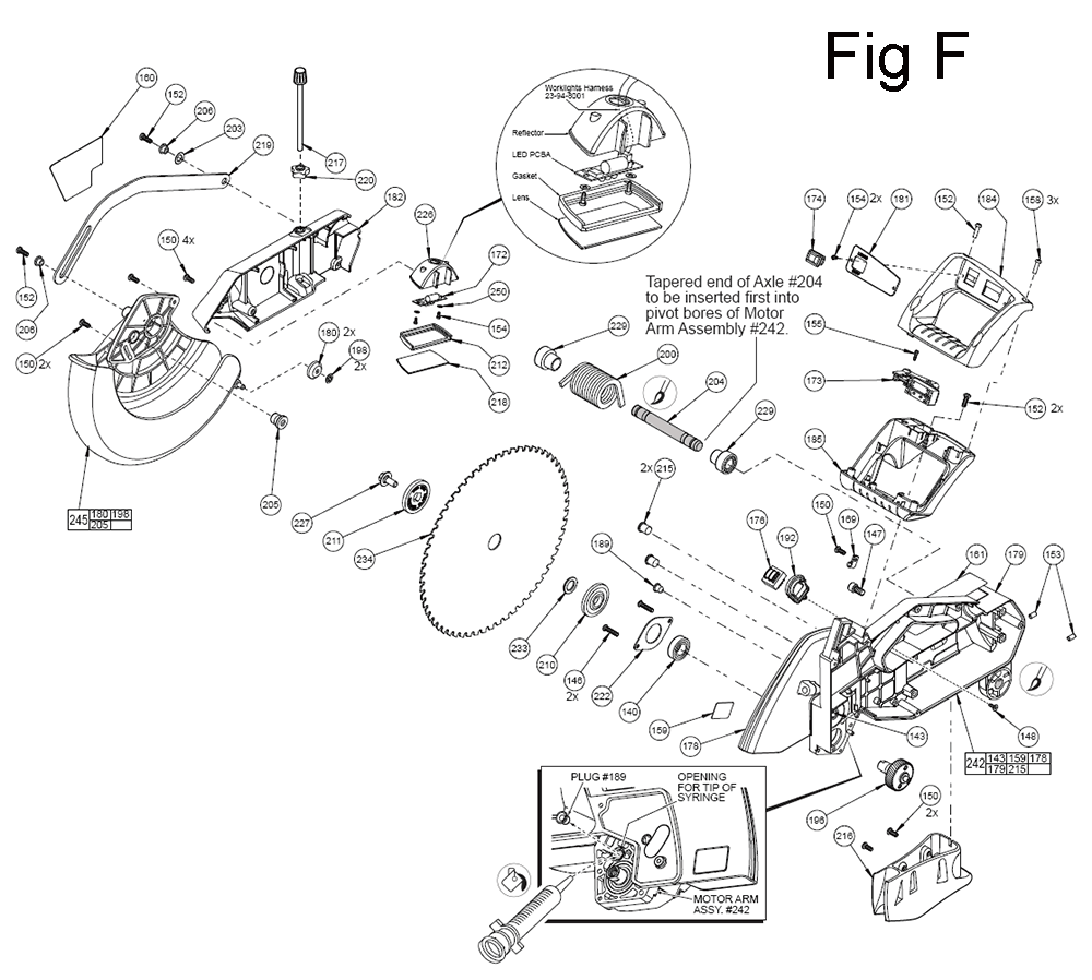 Fig-6 Diagram and Parts List for 6955-20 B26C Milwaukee Beveler