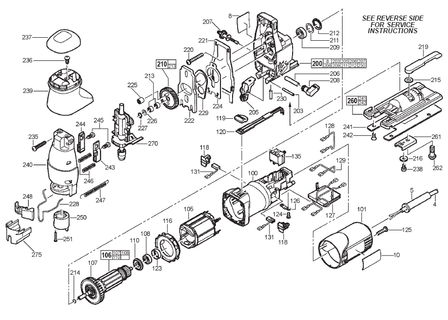 Fig-0 Diagram and Parts List for 6276-21  Milwaukee Saw