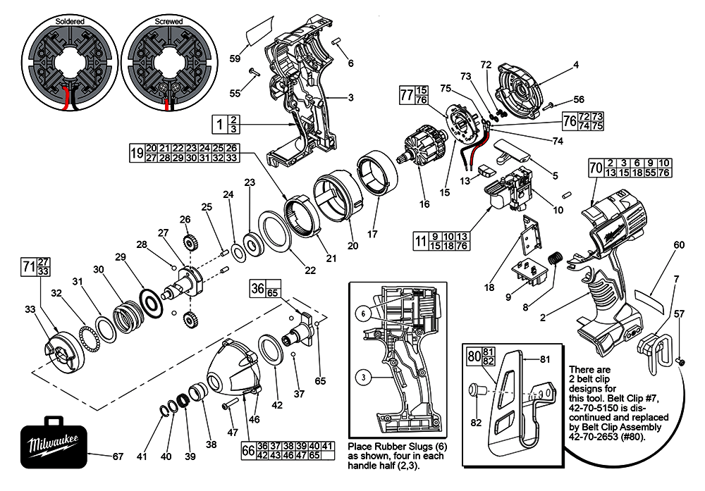 Fig-0 Diagram and Parts List for 2650-059 D39A Milwaukee Impact Driver