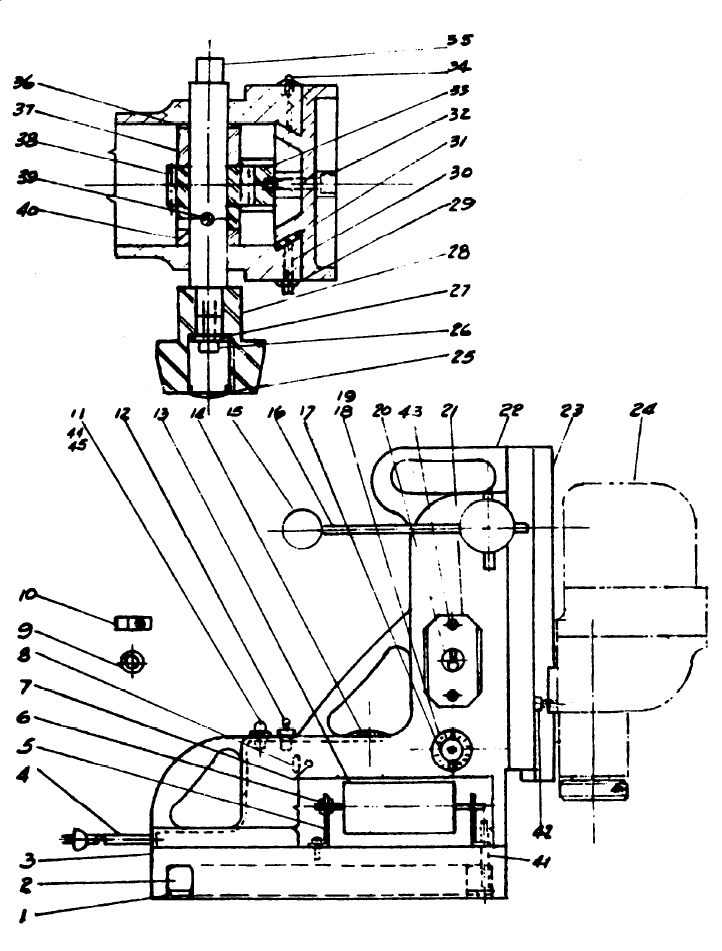 Fig-0 Diagram and Parts List for 4210-1  Milwaukee Drill Press
