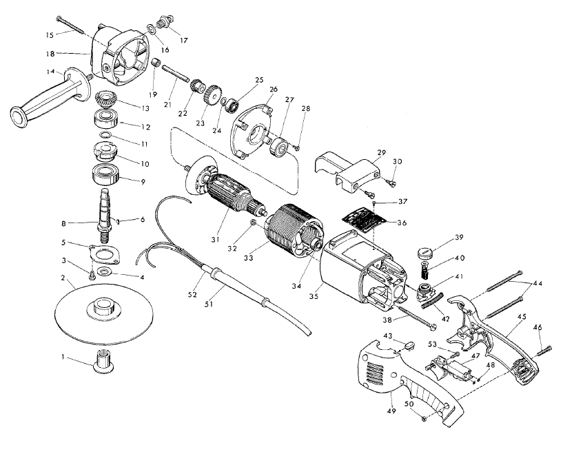 Fig-0 Diagram and Parts List for 5455  Milwaukee Sander Polisher