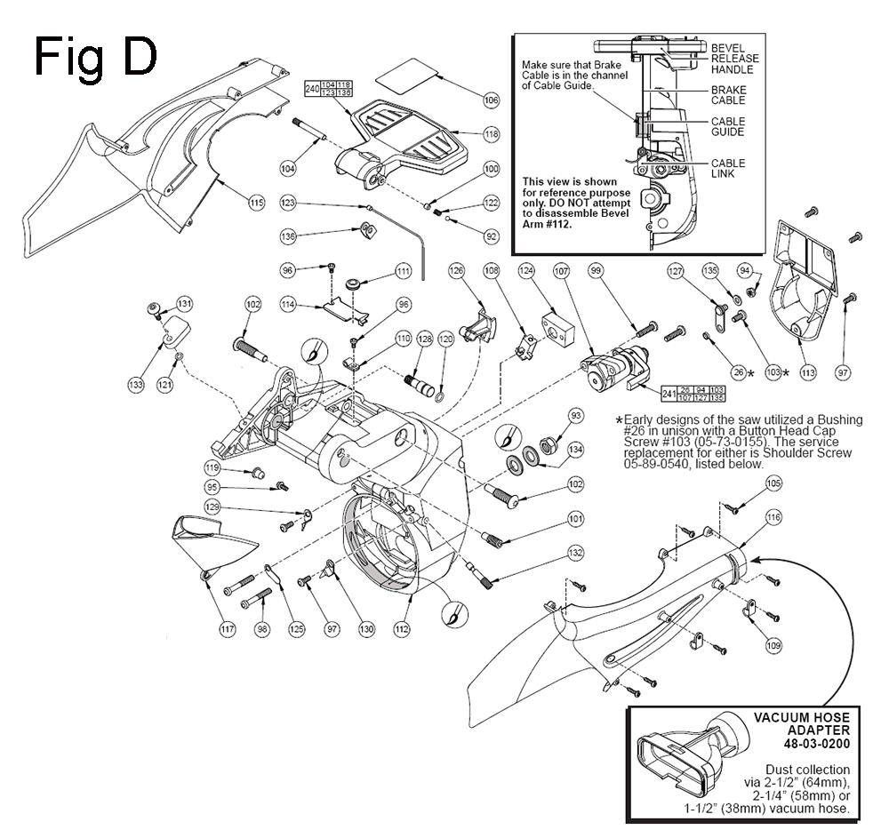 Fig-4 Diagram and Parts List for 6955-20 B26C Milwaukee Beveler