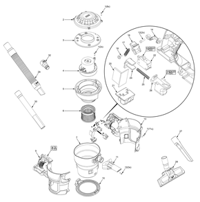 Part Location Diagram of 49-90-2018 Milwaukee Vacuum power tool adapter