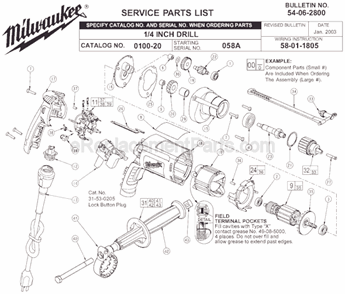 Part Location Diagram of 23-66-2585 Milwaukee Switch