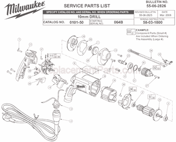 Part Location Diagram of 45-88-7940 Milwaukee Washer