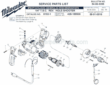 Part Location Diagram of 06-55-0835 Milwaukee 8-32 Hex Nut