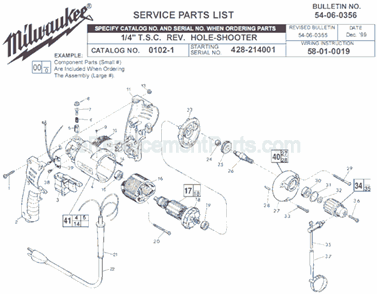 Part Location Diagram of 23-66-1655 Milwaukee Speed Control Switch