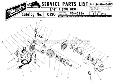 Part Location Diagram of 06-42-0800 Milwaukee Woodruff Key