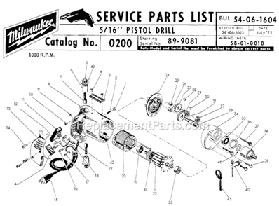 Part Location Diagram of 48-66-4040 Milwaukee Chuck Key Holder