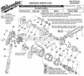 Part Location Diagram of 48-66-1530 Milwaukee 3/8 Two Sleeve Keyless Chuck