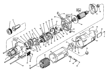 Fig-0 Diagram and Parts List for 4297-50 967A Milwaukee Electric Drill