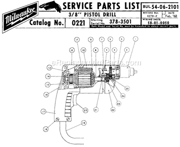 Part Location Diagram of 16-22-1241 Milwaukee Armature