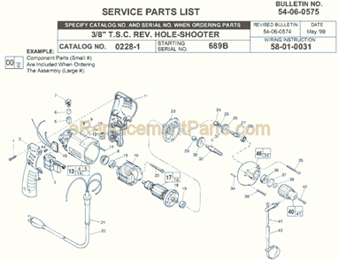 Page A Diagram and Parts List for 0228-1 SER 689B Milwaukee Electric Drill