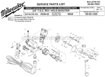 Part Location Diagram of 12-99-1011 Milwaukee Nameplate Blank