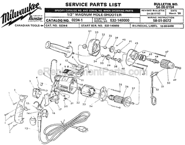 Part Location Diagram of 06-75-3150 Milwaukee Socket Head Screw
