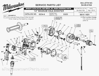 Part Location Diagram of 43-62-0886 Milwaukee Handle