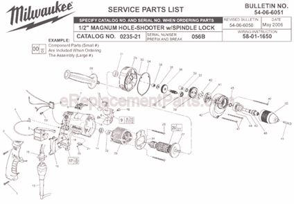 Part Location Diagram of 36-66-4286 Milwaukee Intermediate Pinion