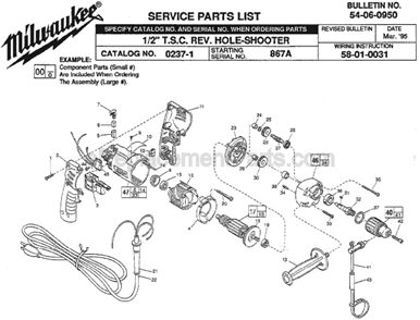 Part Location Diagram of 42-14-0380 Milwaukee Baffle