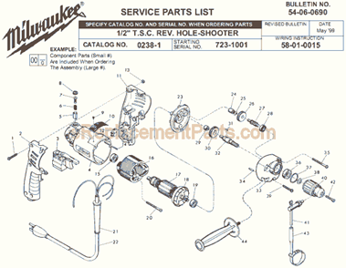 Part Location Diagram of 36-66-4370 Milwaukee Intermediate Shaft