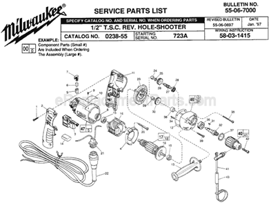 Part Location Diagram of 02-04-0845 Milwaukee Ball Bearing