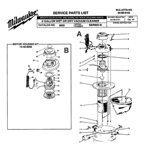 Fig-0 Diagram and Parts List for 8950 SERIES II Milwaukee Leaf Blower / Vacuum