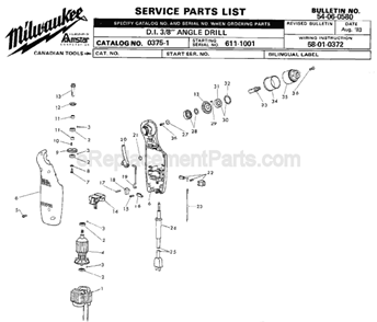 Part Location Diagram of 06-65-0550 Milwaukee Pin