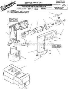 Part Location Diagram of 06-82-7225 Milwaukee #4-20 X .50 Plastite T-20 Scre