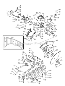Page A Diagram and Parts List for 6176-50 968A Milwaukee Saw