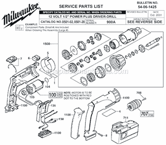 Part Location Diagram of 23-66-1265 Milwaukee Switch
