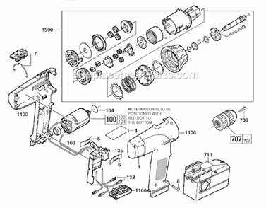 Page A Diagram and Parts List for 0502-20  Milwaukee Cordless Drill