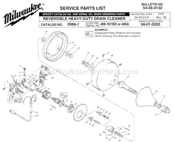 Part Location Diagram of 23-66-2150 Milwaukee Switch
