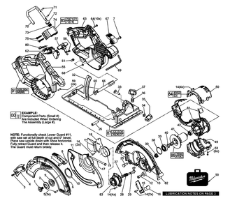Part Location Diagram of 43-98-0731 Milwaukee Bevel Adjustment Knob