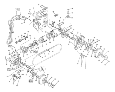 Part Location Diagram of 14-46-0052 Milwaukee Intermediate Gear / Worm Shaft Kit