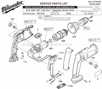 Part Location Diagram of 05-88-1500 Milwaukee Chuck Screw