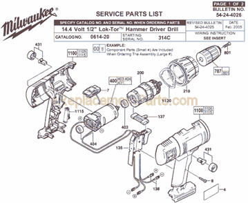 Part Location Diagram of 31-50-1096 Milwaukee Handle Half Kit