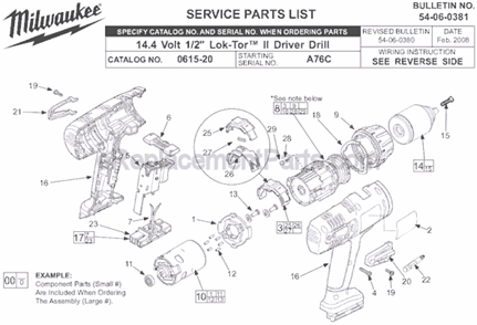 Part Location Diagram of 44-66-1092 Milwaukee End Plate
