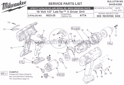 Part Location Diagram of 22-56-0985 Milwaukee Connector Block Assembly