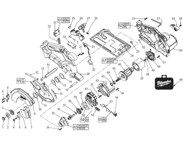 Fig-0 Diagram and Parts List for 2682-20  Milwaukee Saw