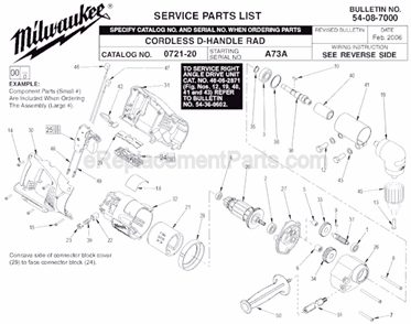 Part Location Diagram of 34-60-1200 Milwaukee External Retaining Ring