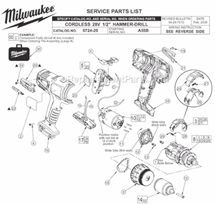 Part Location Diagram of 23-50-0120 Milwaukee Rubber Spacer