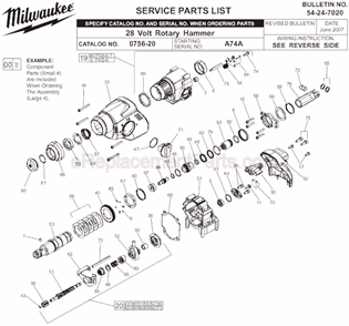 Part Location Diagram of 44-90-5262 Milwaukee C-ring