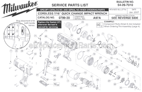 Part Location Diagram of 34-60-0050 Milwaukee Retaining Ring